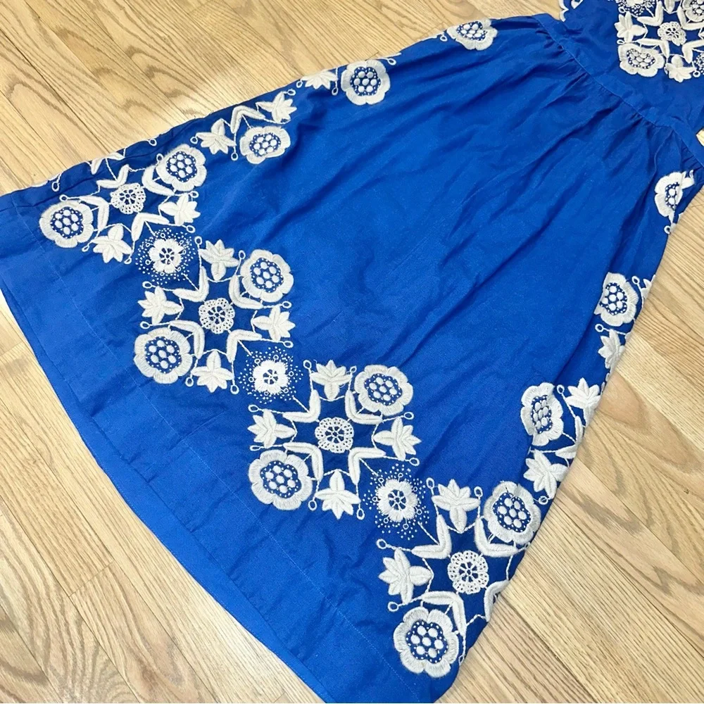 NWT SEA New York Manuela Embroidered Apron Midi Dress - Picture 4 of 10